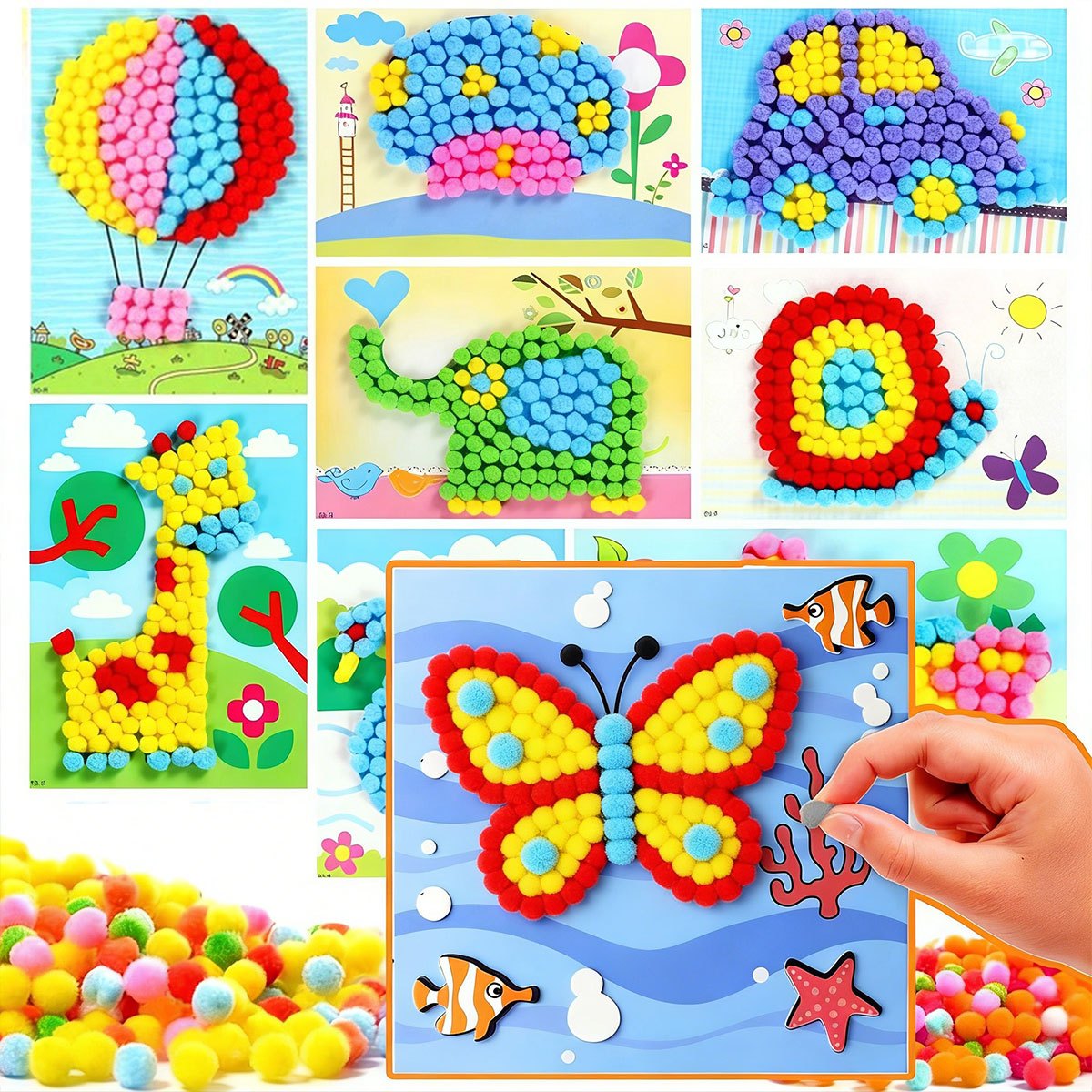 3Pcs DIY Plush Ball Art Kit -  - Art Craft School avaliação e preço
