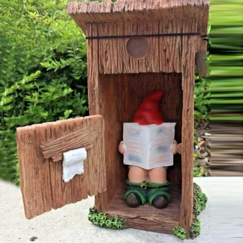 Reading Book Gnome Statue Scul - Art Craft Door avaliação e preço