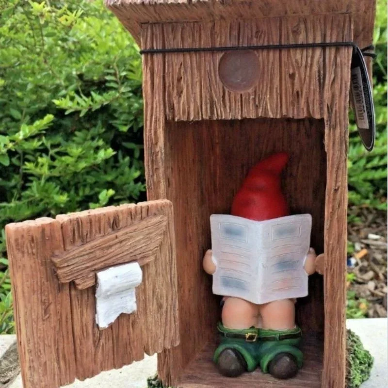 Reading Book Gnome Statue Scul - Art Craft Door avaliação e preço