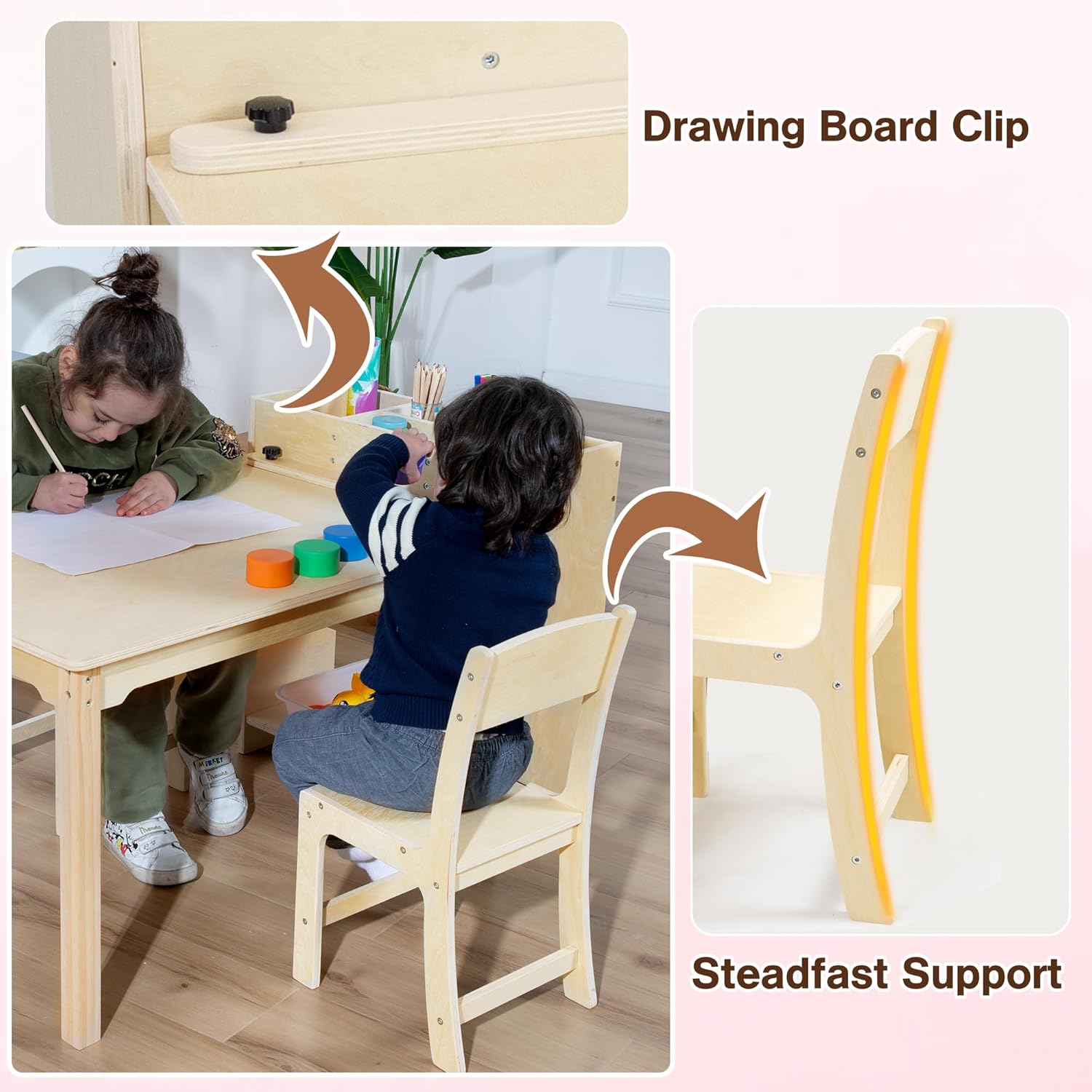 Kids Art Table and Chair Set B - Art Craft Toddlers avaliação e preço