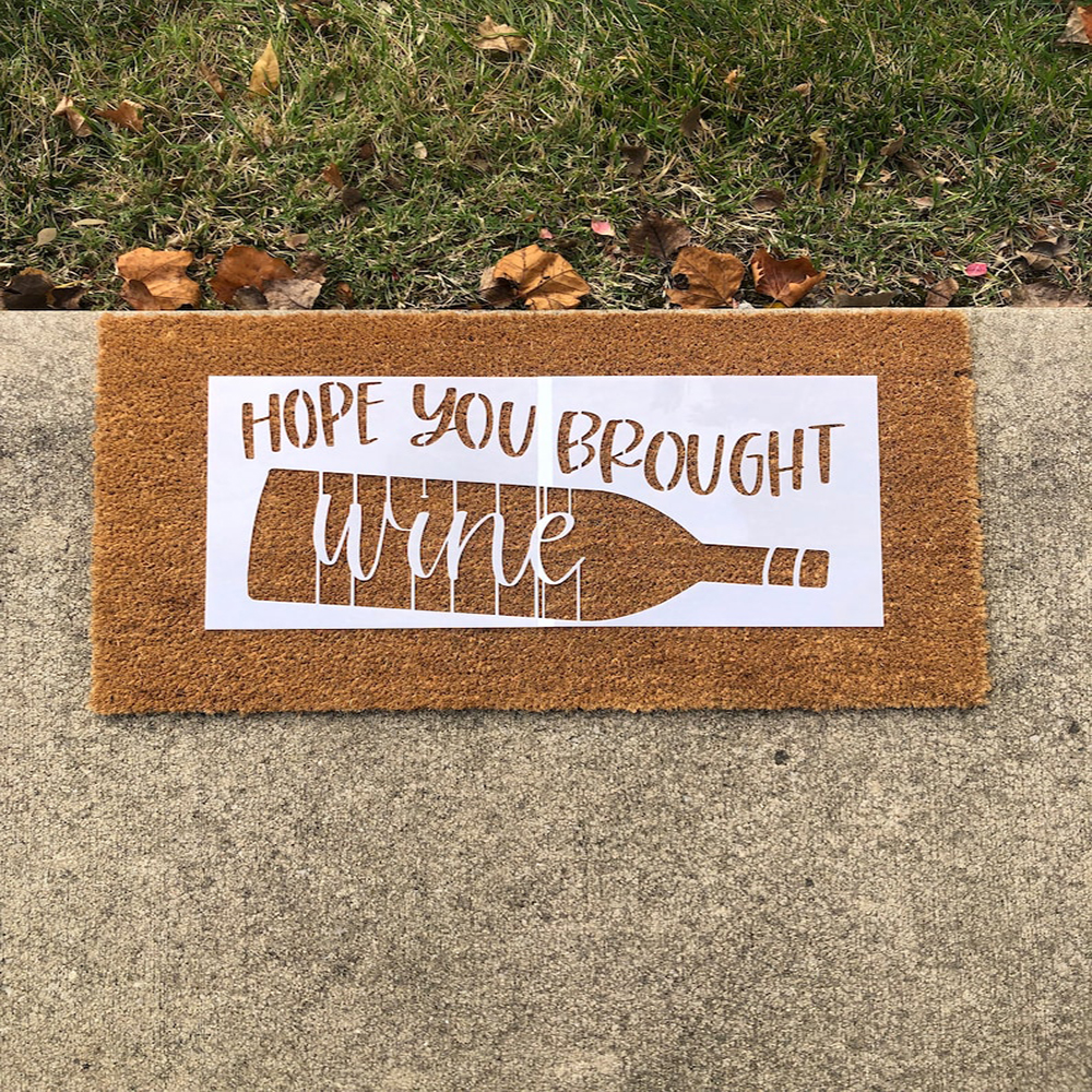 DIY Doormat Wine Stencil Welco - Art Craft Door avaliação e preço