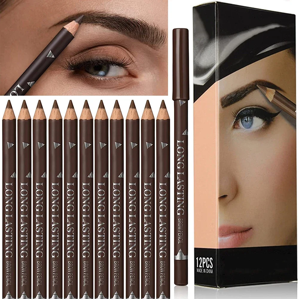 6/12Pcs Eye Brow Pencil Waterp - Colored Pencil Professional avaliação e preço