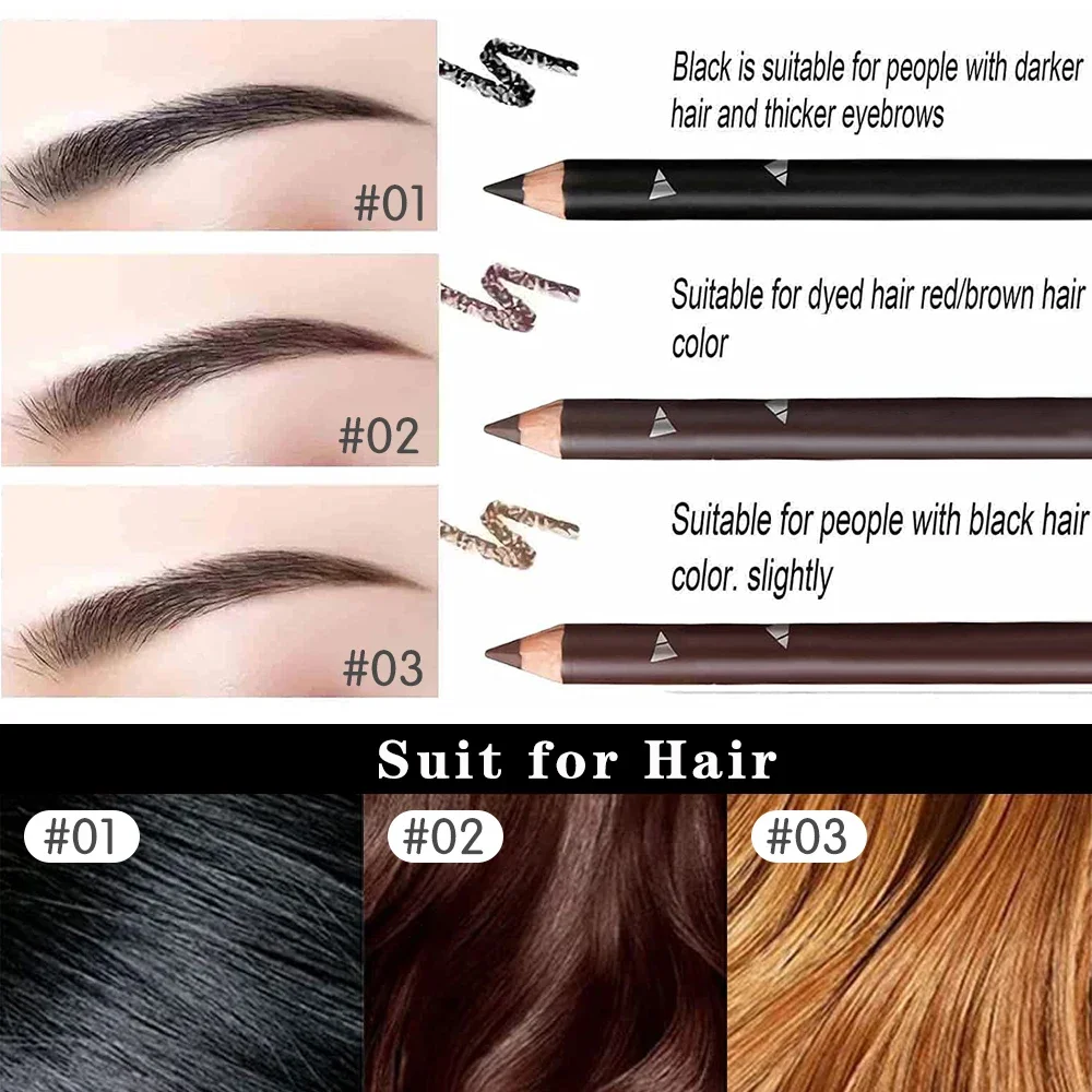 6/12Pcs Eye Brow Pencil Waterp - Colored Pencil Professional avaliação e preço