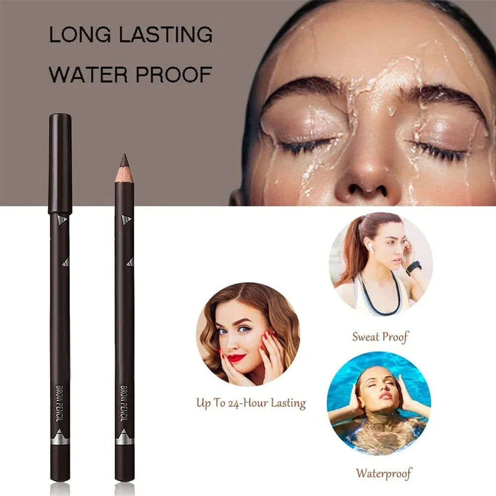 6/12Pcs Eye Brow Pencil Waterp - Colored Pencil Professional avaliação e preço