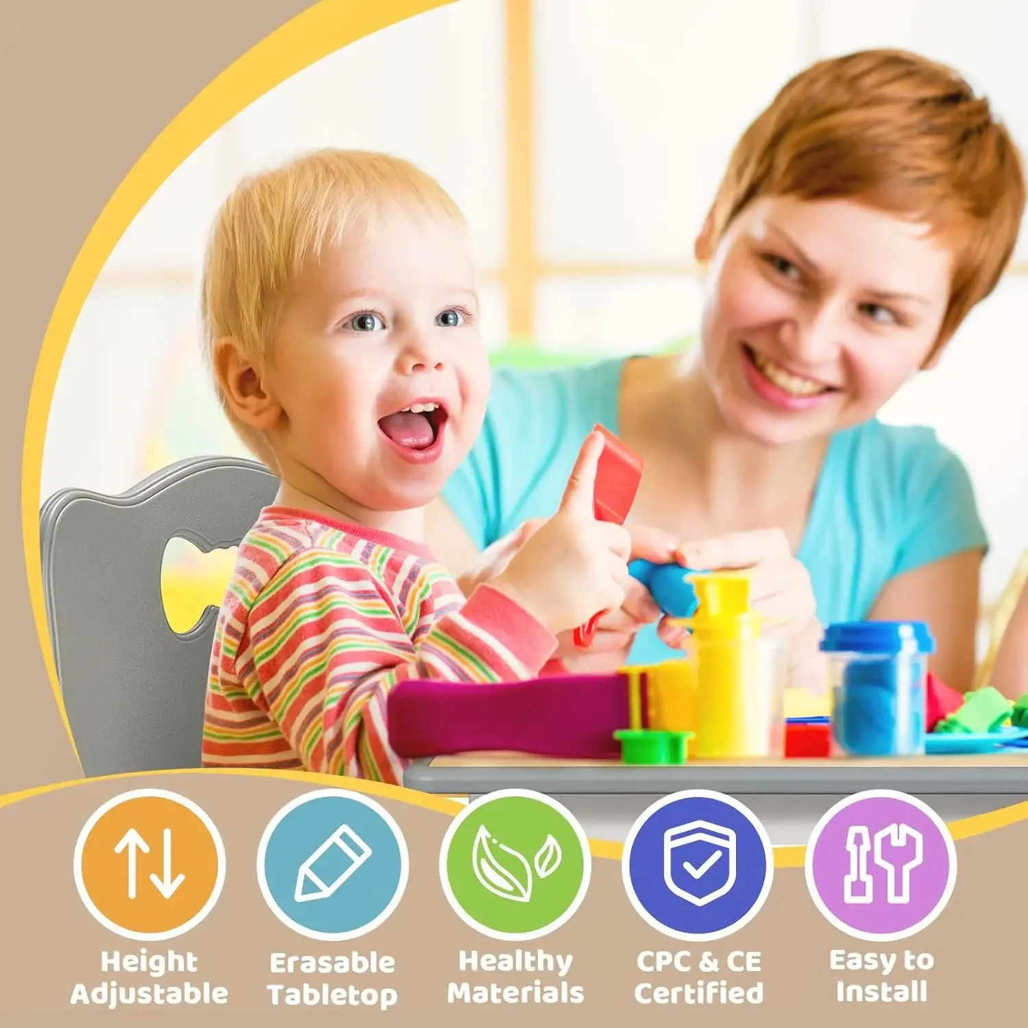 Kids Table and 2 Chairs Set fo - Art Craft Toddlers avaliação e preço