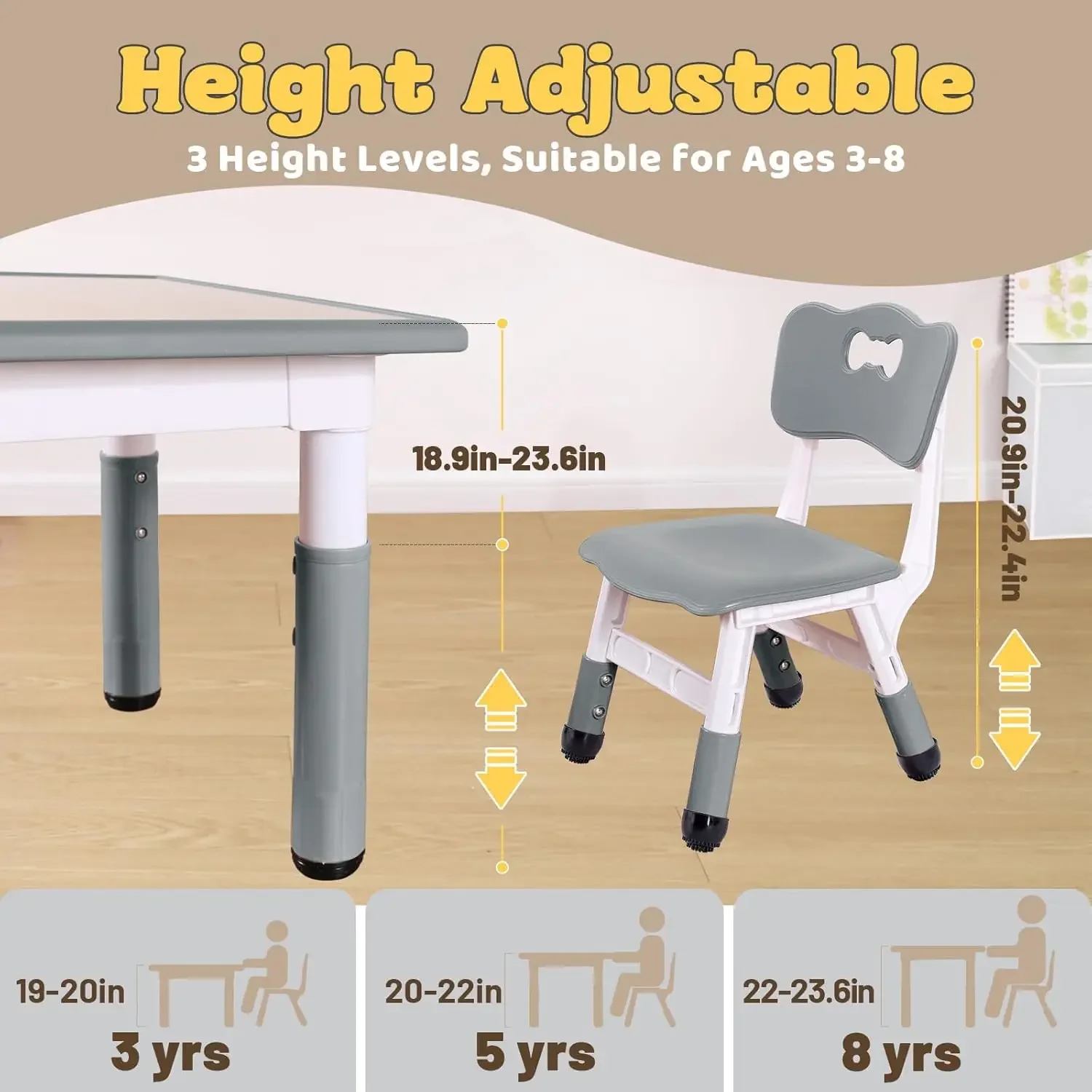 Kids Table and 2 Chairs Set fo - Art Craft Toddlers avaliação e preço