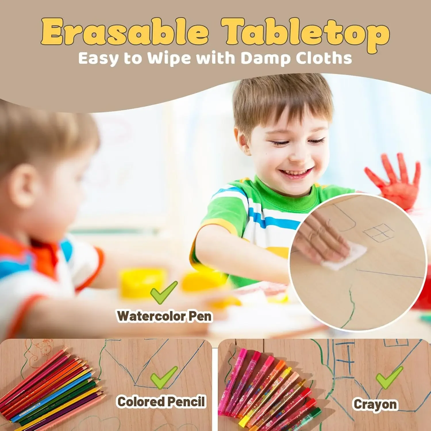 Kids Table and 2 Chairs Set fo - Art Craft Toddlers avaliação e preço
