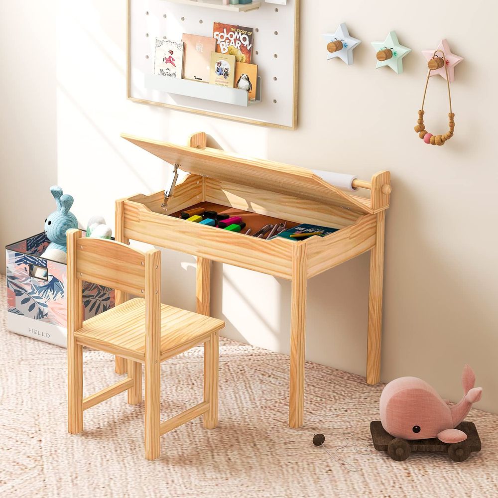 Kids Table and Chair Set, Flip - Art Craft Toddlers avaliação e preço