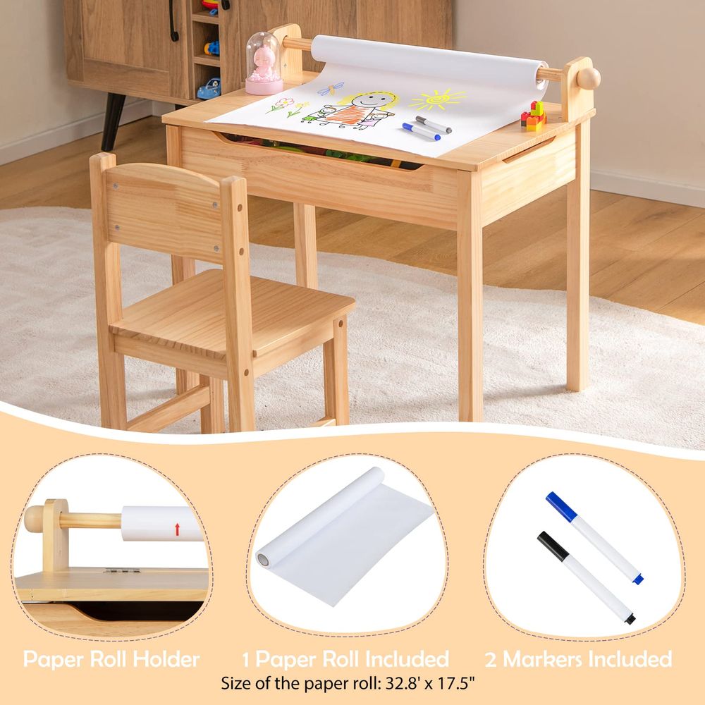 Kids Table and Chair Set, Flip - Art Craft Toddlers avaliação e preço
