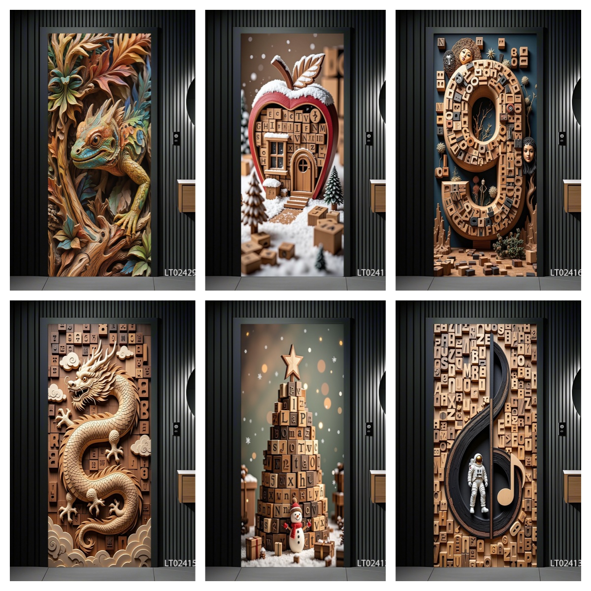 3D Animal Relief Door Stickers - Art Craft Door avaliação e preço