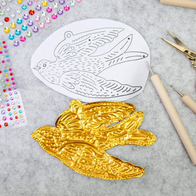 DIY Gold Foil Art Relief Chris - Art Craft With Paper avaliação e preço