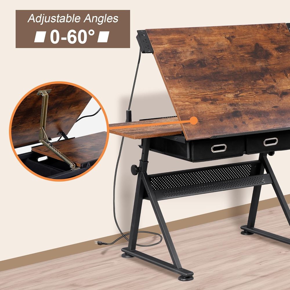 Adjustable Drafting Table with - Art & Craft Jojo avaliação e preço