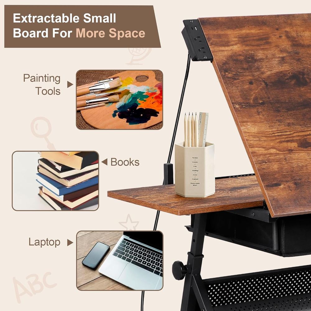 Adjustable Drafting Table with - Art & Craft Jojo avaliação e preço