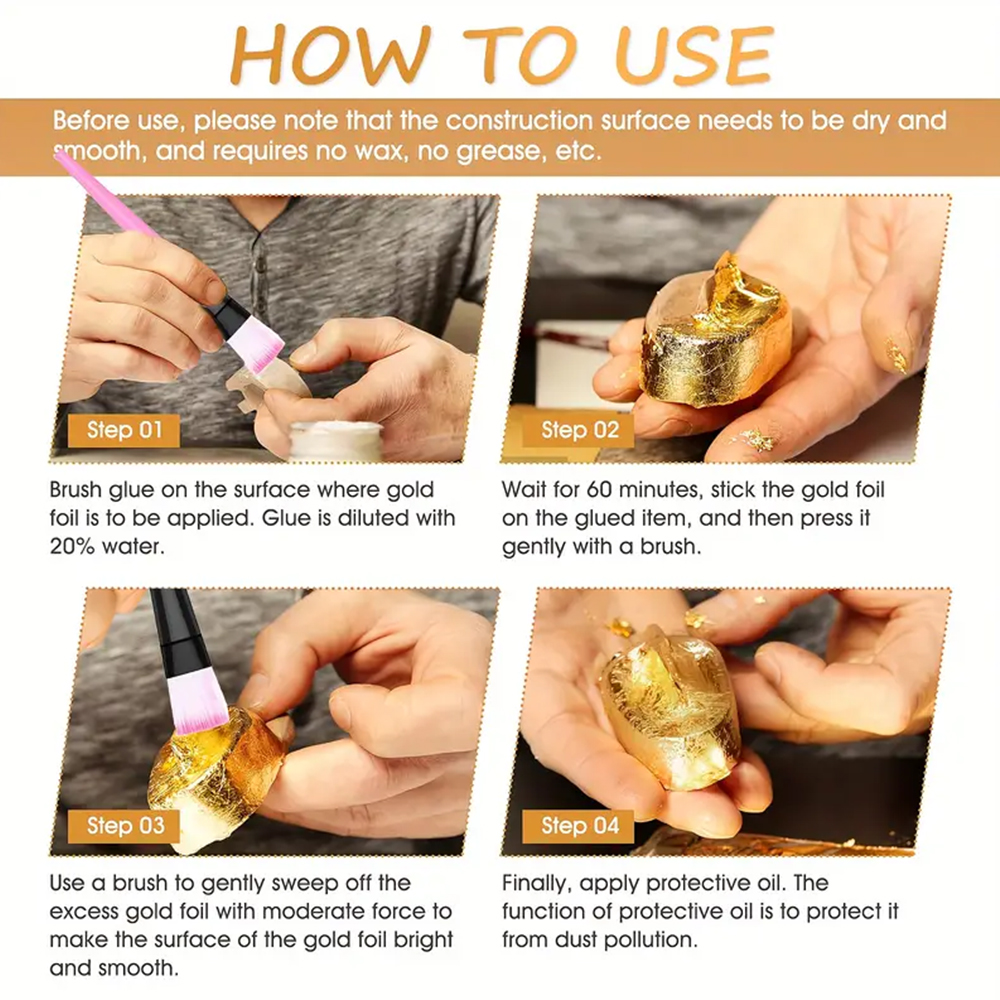 100ML/200ML Golden Foil Adhesi - Art Craft Glue avaliação e preço