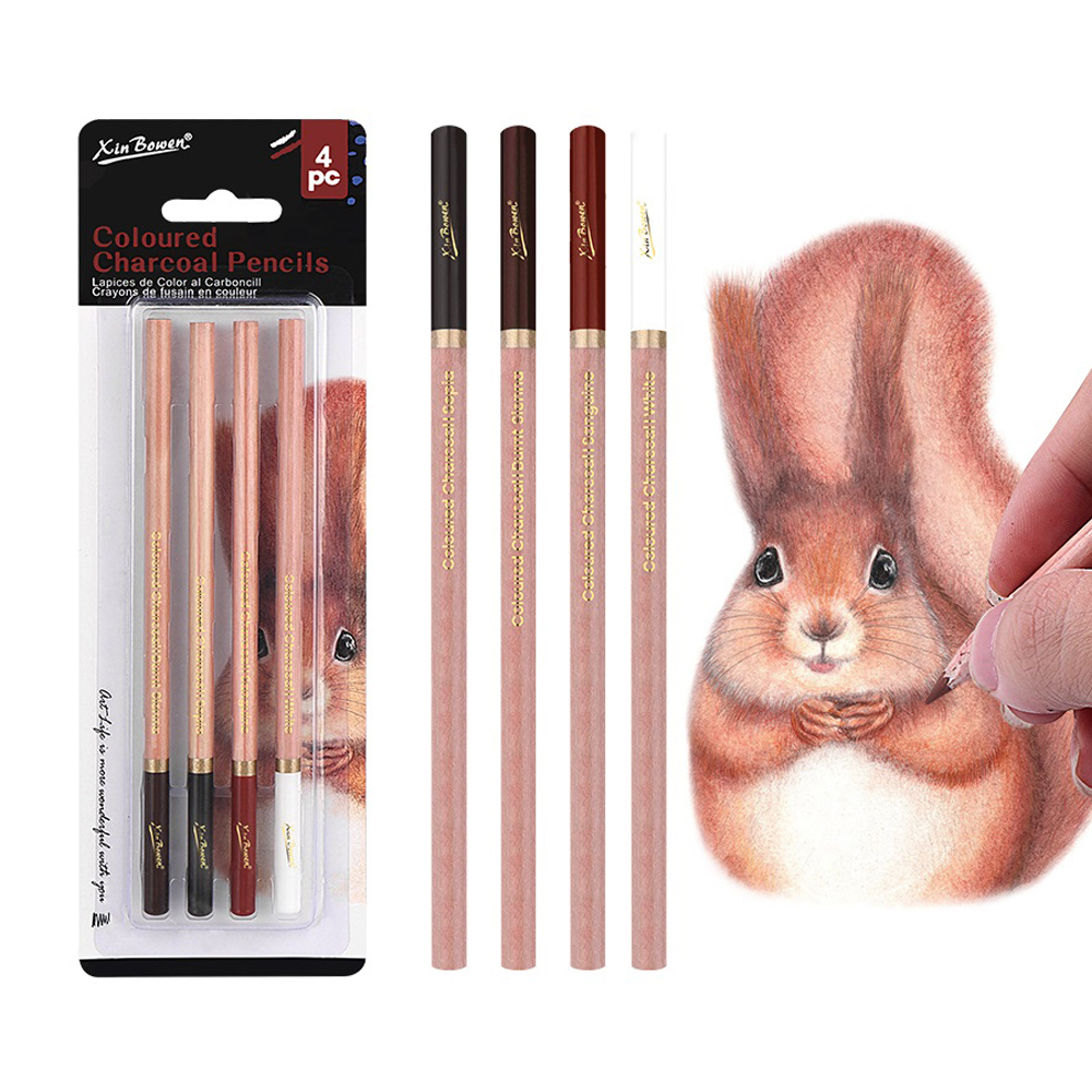 4Pcs Professional Sketch Charc - Colored Pencil Professional avaliação e preço