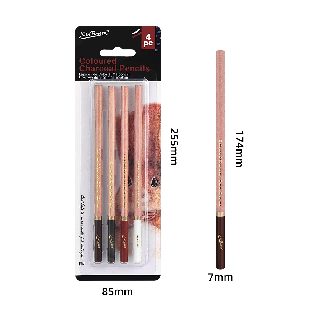 4Pcs Professional Sketch Charc - Colored Pencil Professional avaliação e preço