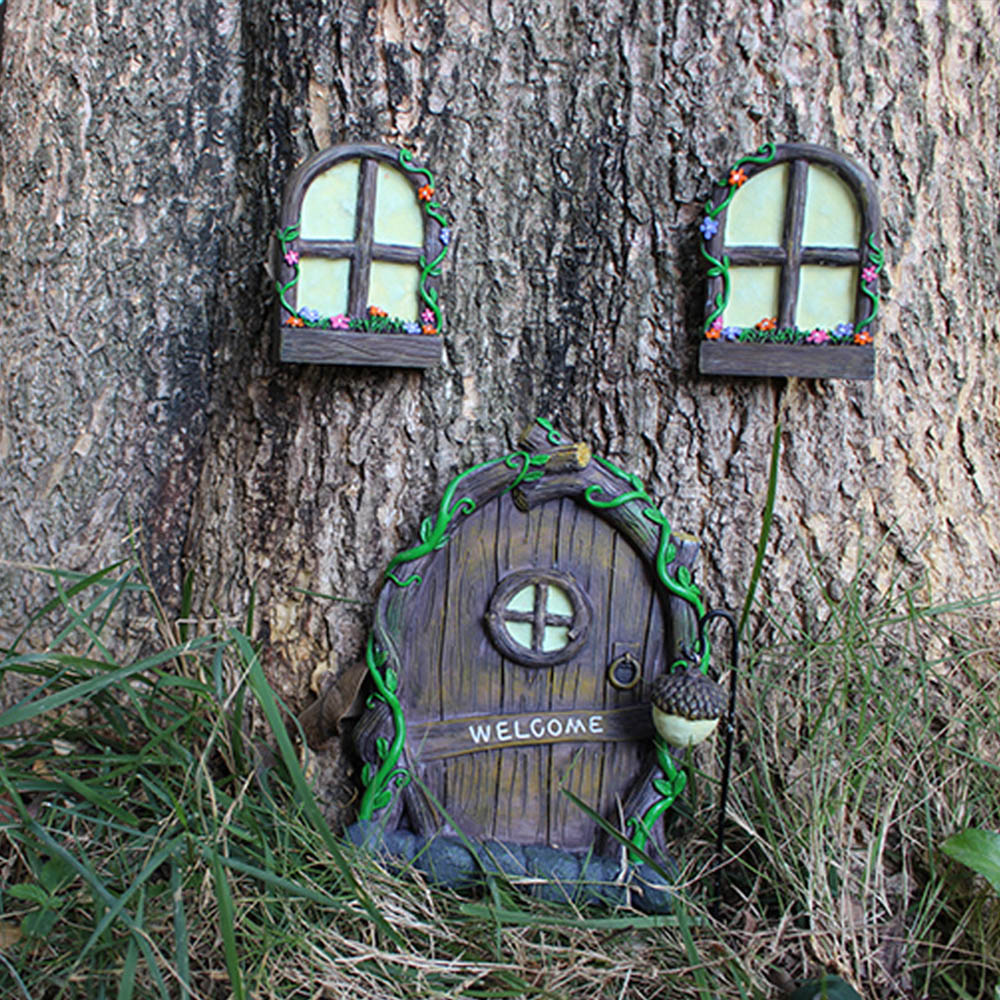 3pcs Tree Sculpture Garden Gno - Art Craft Door avaliação e preço
