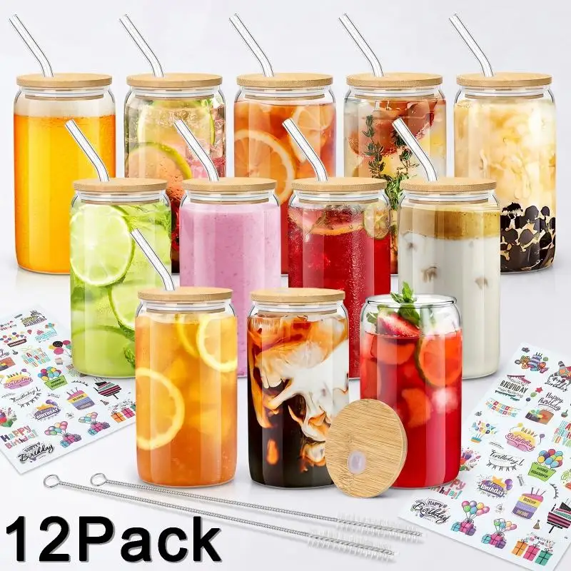 12 Pack Can Shaped Glass Cups  - Art Craft Glasses avaliação e preço