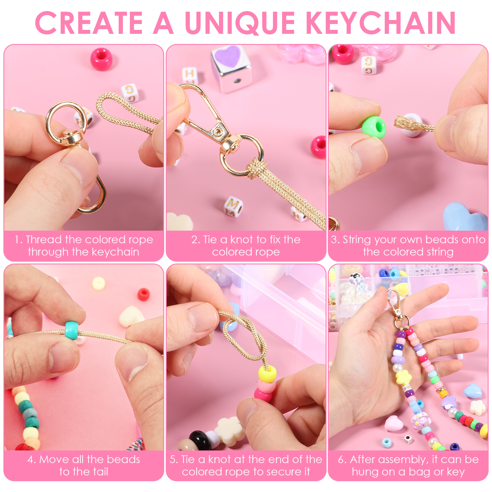421PCS Beaded Keychain Making  - Art Craft Gifts avaliação e preço