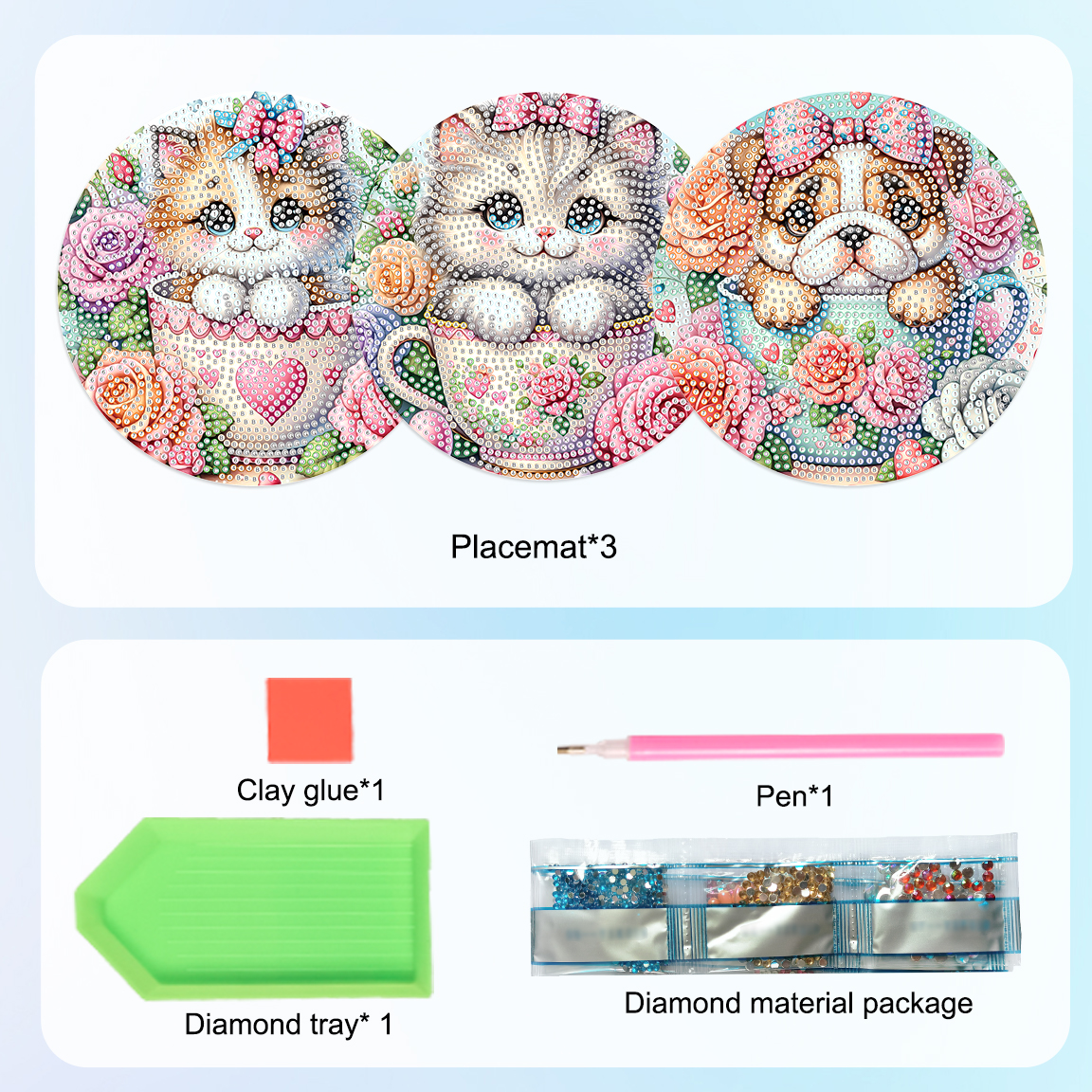 3Pcs Diamond Art Painting Plac - Art Craft Kit avaliação e preço