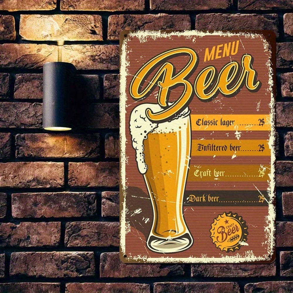 1PC Beer Menu Tin Sign - Vinta - Art Craft Bar avaliação e preço