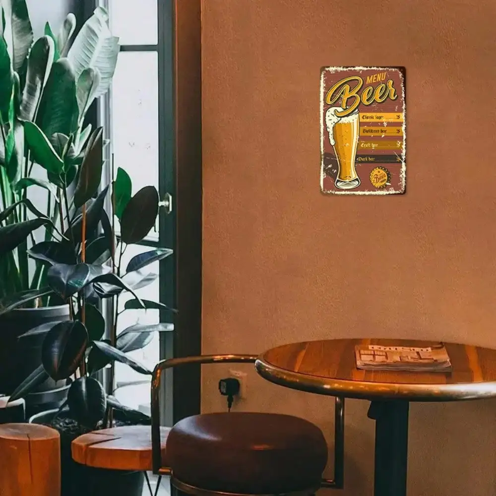 1PC Beer Menu Tin Sign - Vinta - Art Craft Bar avaliação e preço