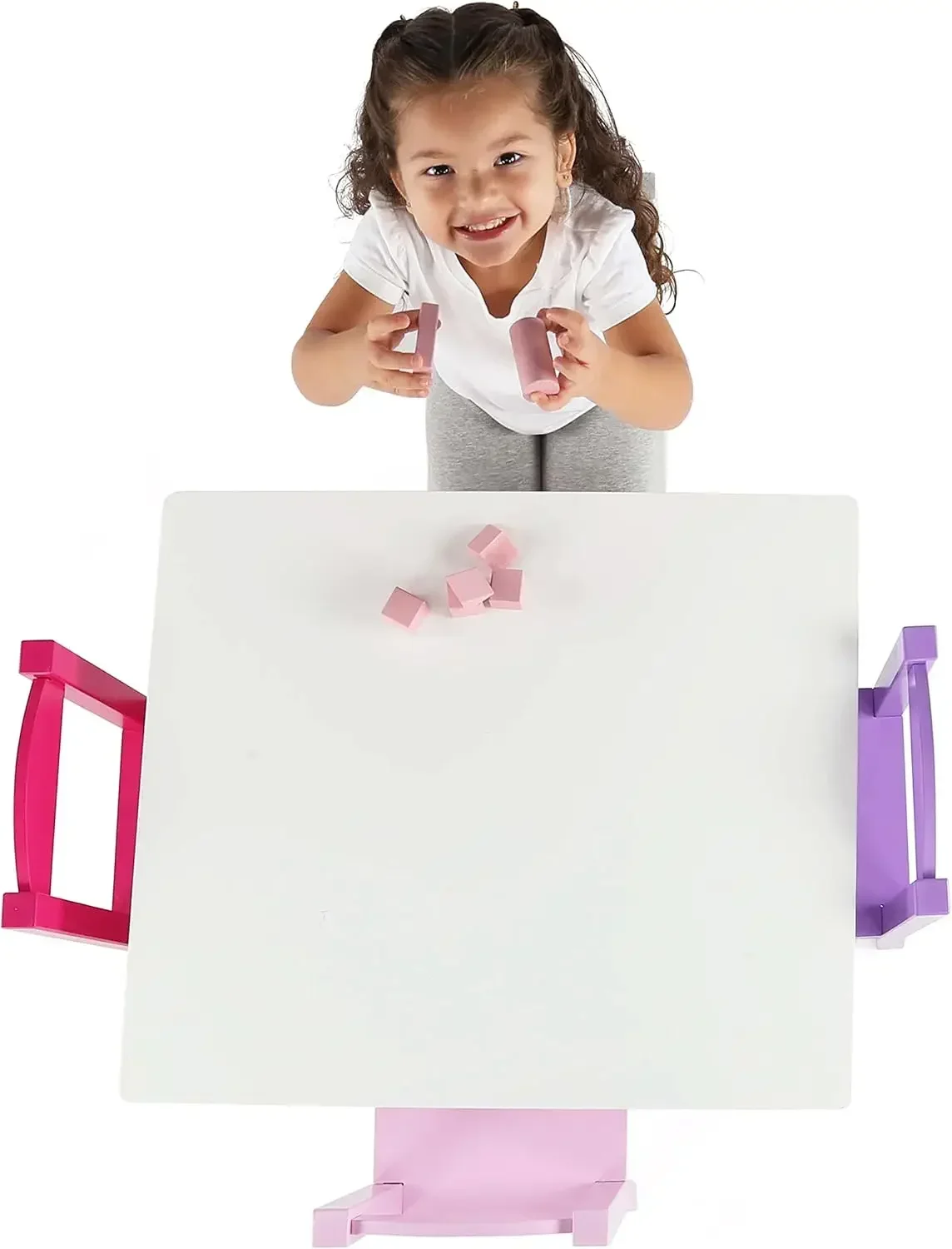 Kids Wooden Table and 4 Chairs - Art Craft Toddlers avaliação e preço