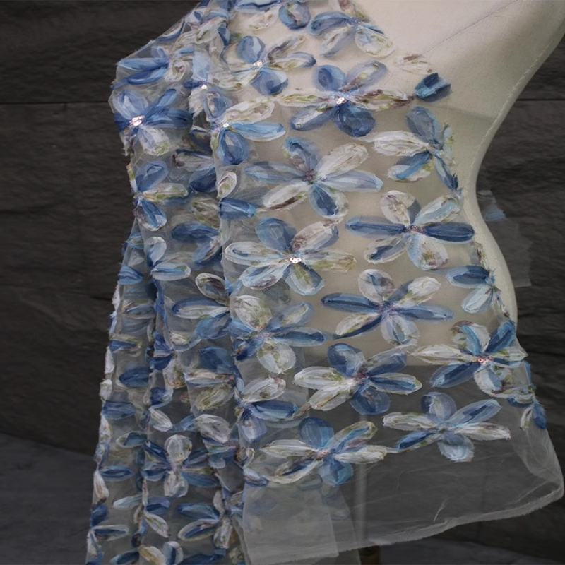 Mesh Sequin Fabric Embroidered - Art Craft Upholstery avaliação e preço