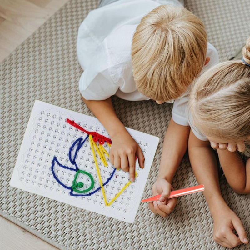 Thread Board For Kids Colorful - Art Craft Toddlers avaliação e preço