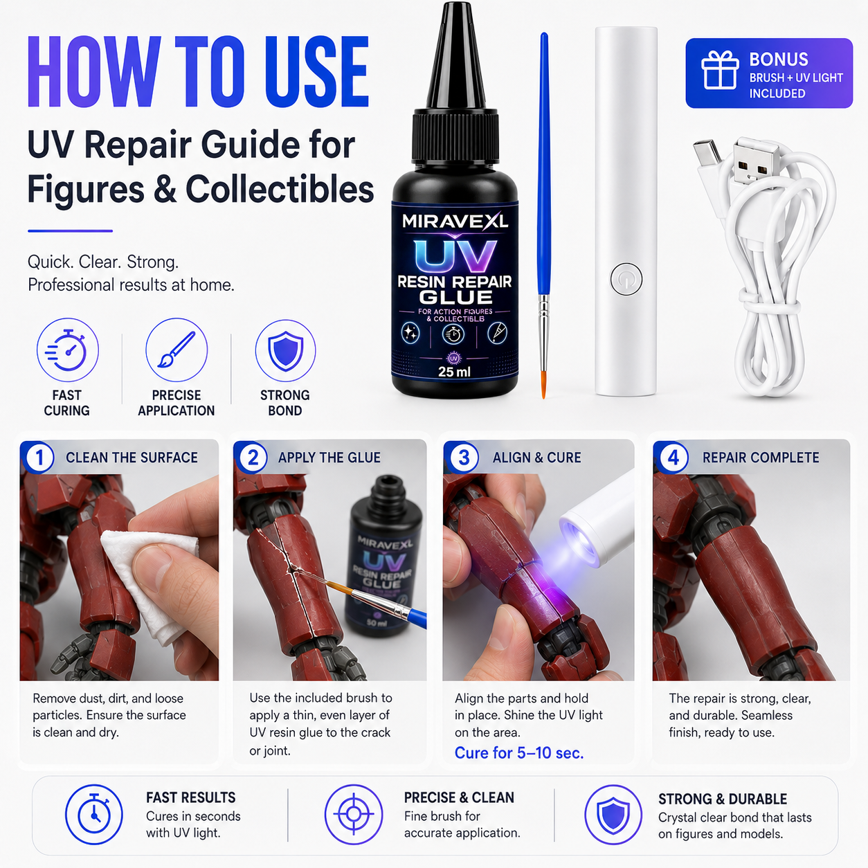 25g MIRAVEXL  UV Epoxy Resin G - Art Craft Glue avaliação e preço