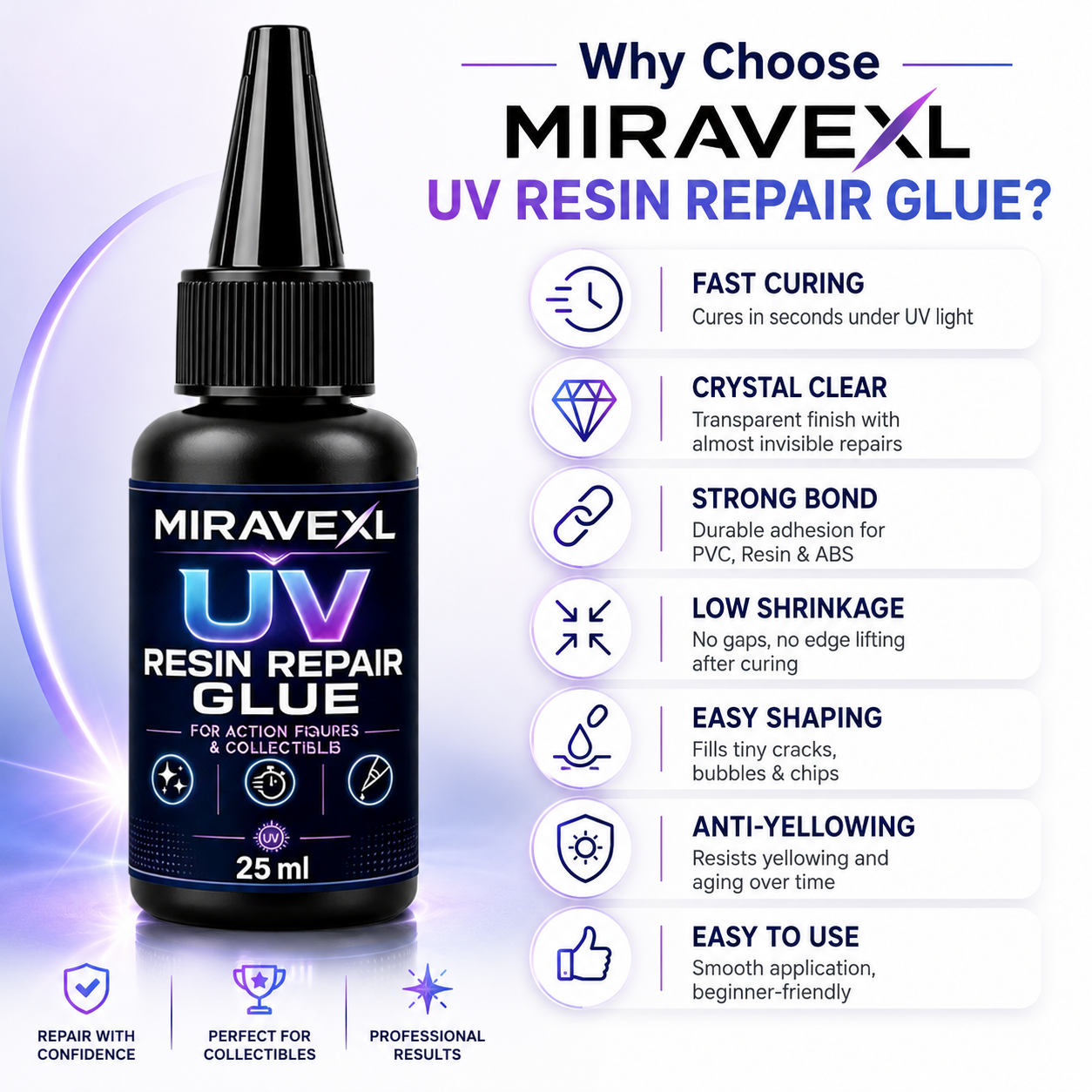 25g MIRAVEXL  UV Epoxy Resin G - Art Craft Glue avaliação e preço
