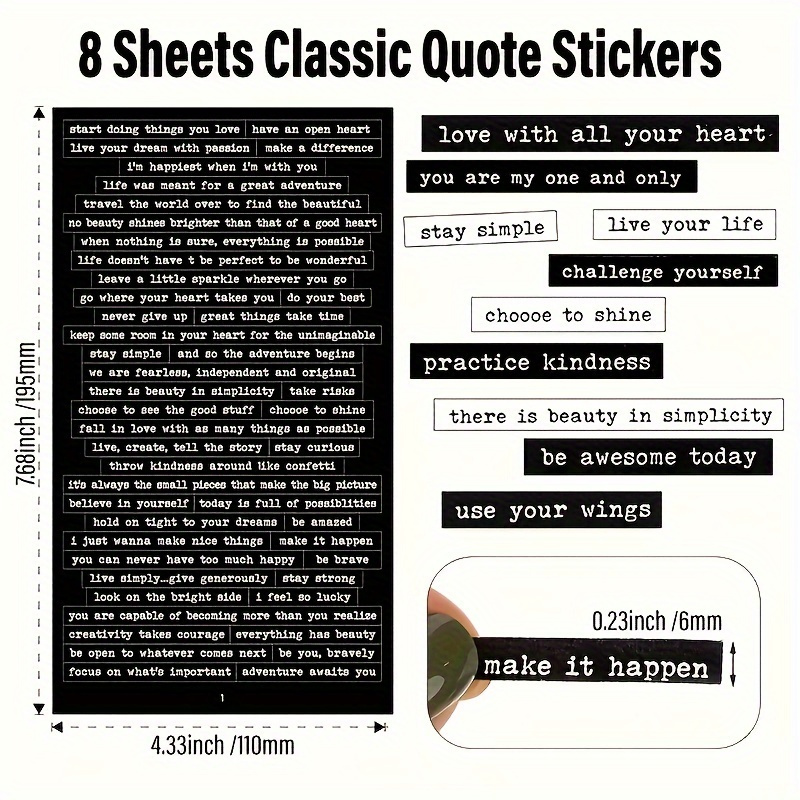 406pcs Inspirational Quote Sti - Art Craft Quotes avaliação e preço