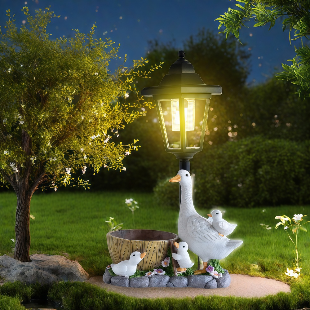 Solar Duck Night Light Garden  - Art Craft Resin avaliação e preço