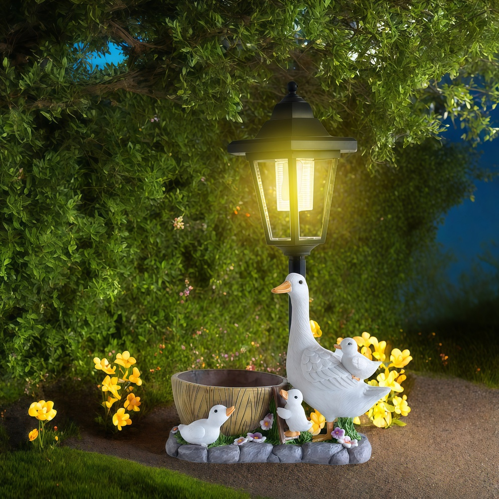 Solar Duck Night Light Garden  - Art Craft Resin avaliação e preço