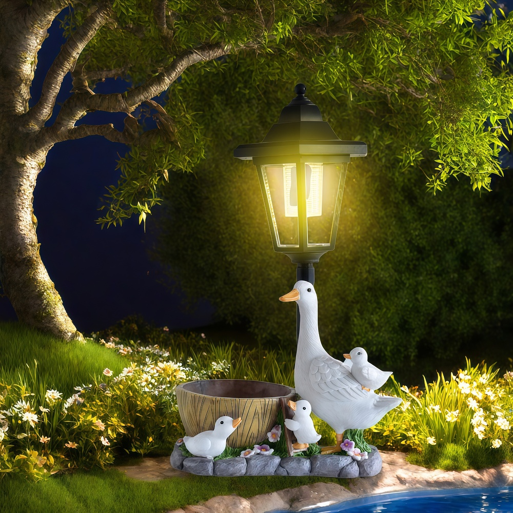 Solar Duck Night Light Garden  - Art Craft Resin avaliação e preço