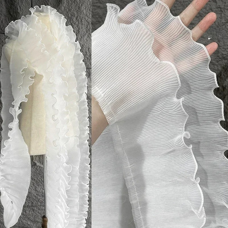Mist Lace Fabric Pleated Textu - Art Craft Upholstery avaliação e preço