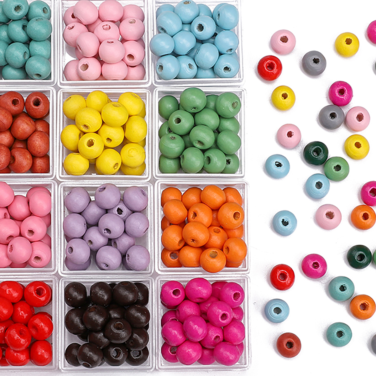 8mm 50Pcs/Bag Wooden Solid Col - Art Craft Bag avaliação e preço