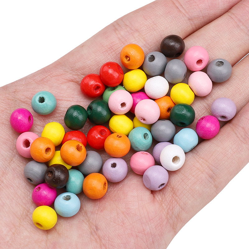 8mm 50Pcs/Bag Wooden Solid Col - Art Craft Bag avaliação e preço