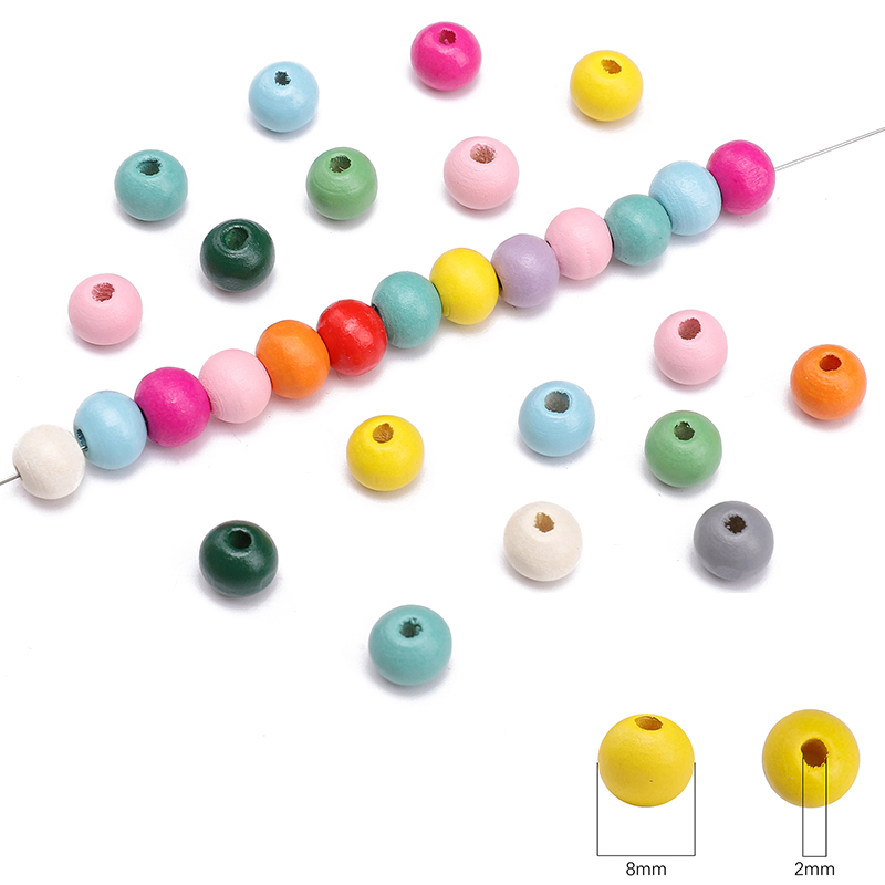 8mm 50Pcs/Bag Wooden Solid Col - Art Craft Bag avaliação e preço