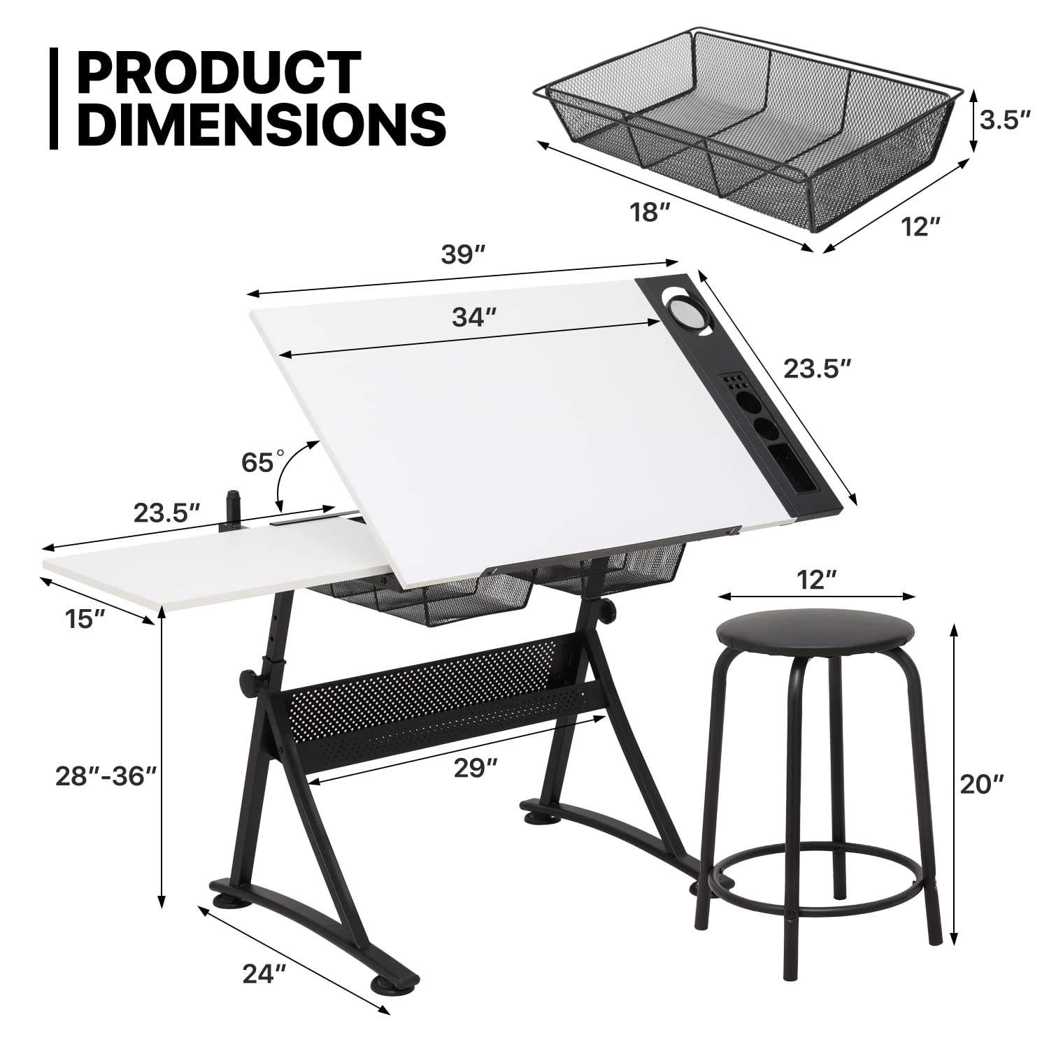 Art Deco Drafting Table, Heigh - Art & Craft Jojo avaliação e preço