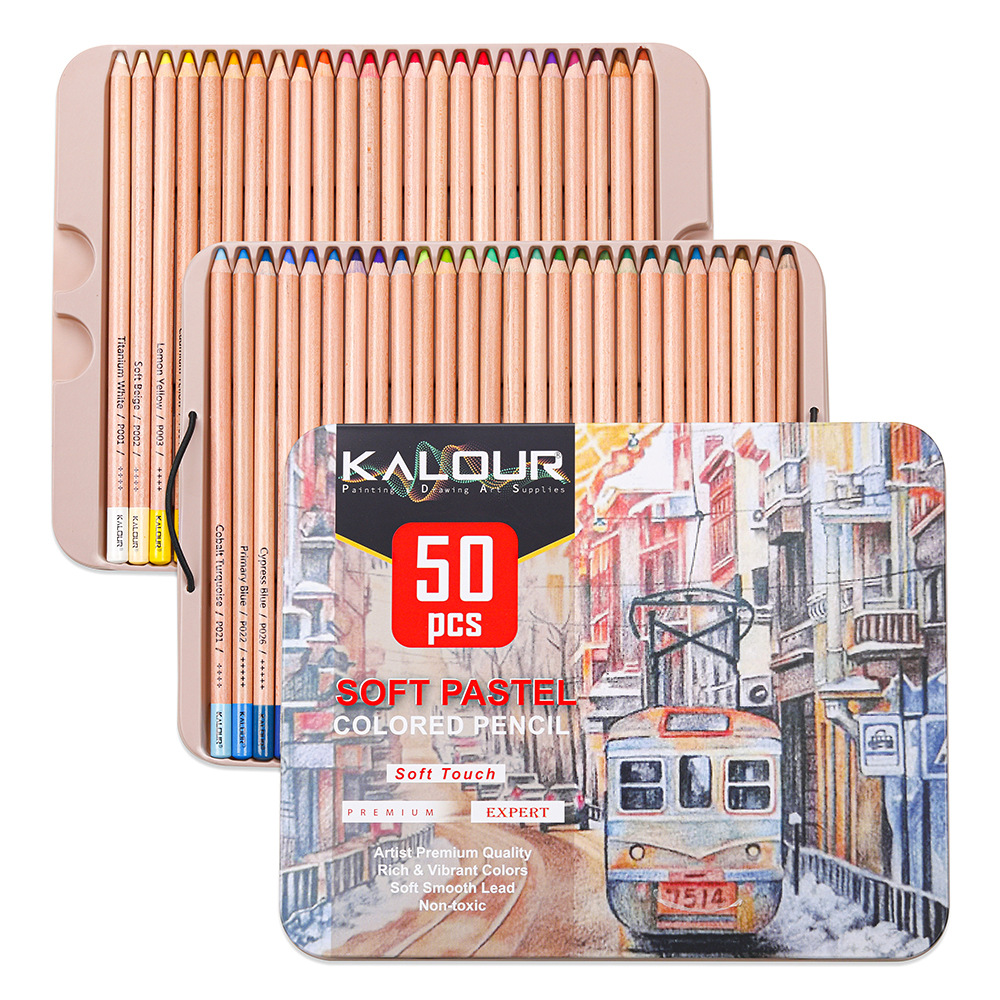 KALOUR 50 color luxury iron bo - Colored Pencil Professional avaliação e preço