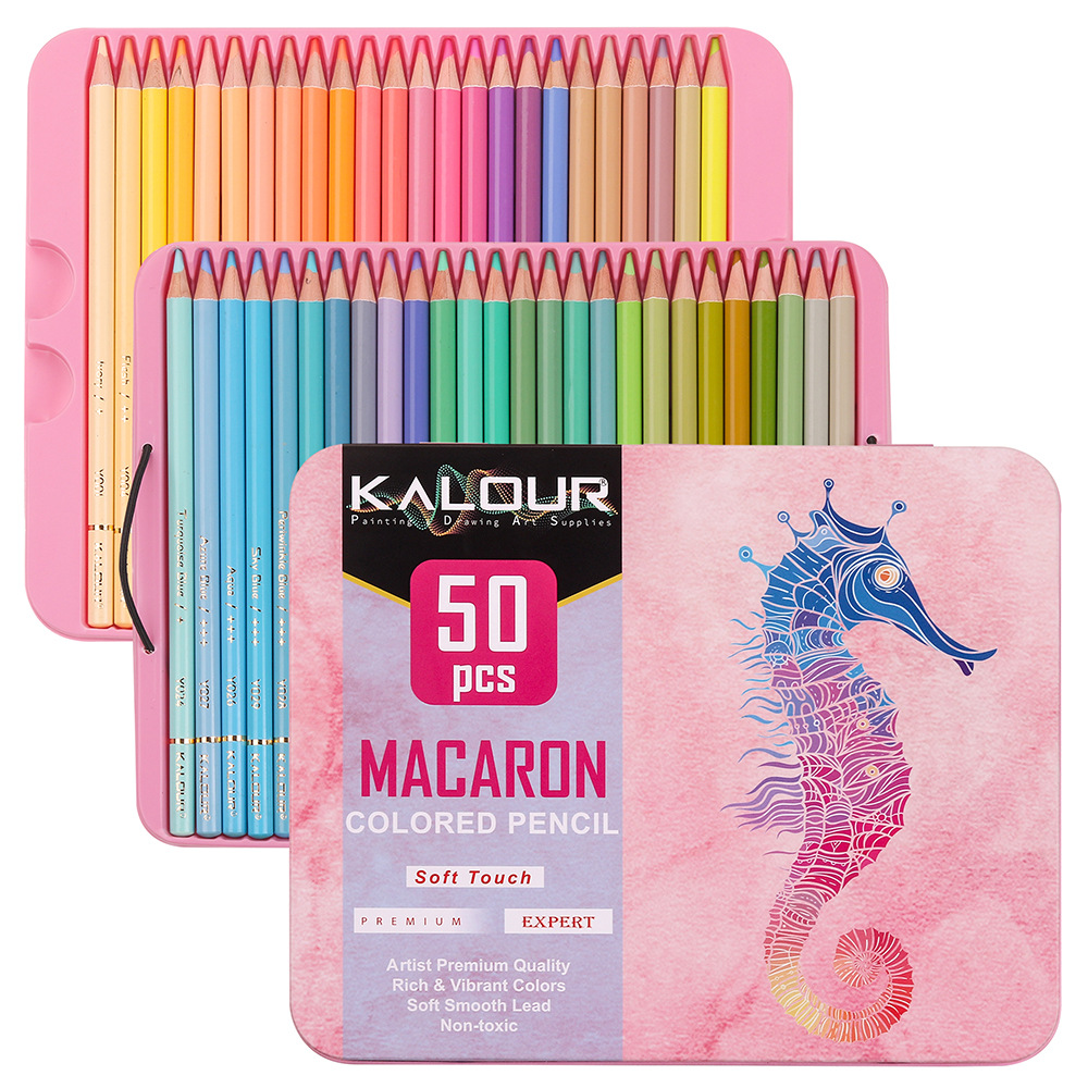 KALOUR 50 color luxury iron bo - Colored Pencil Professional avaliação e preço