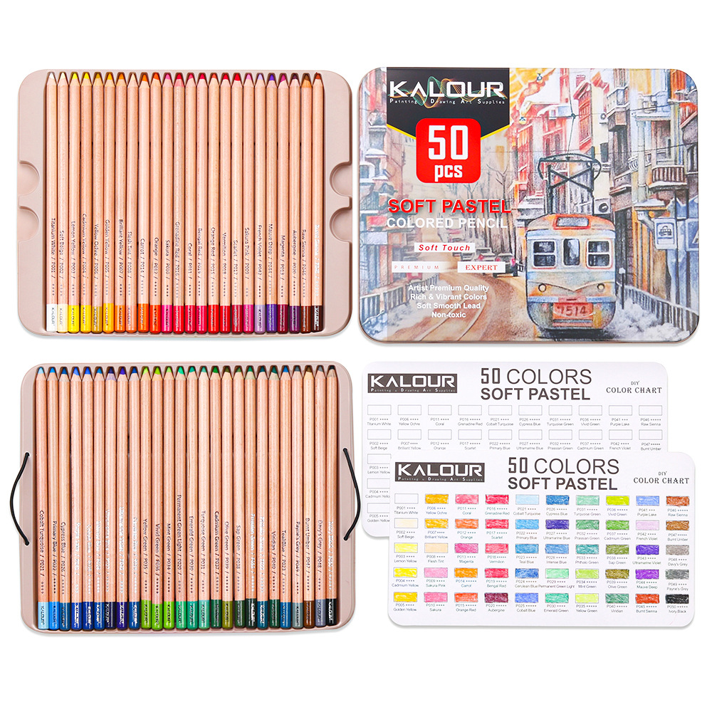 KALOUR 50 color luxury iron bo - Colored Pencil Professional avaliação e preço