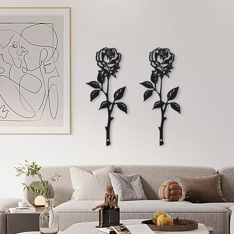 1pc Metal  Art Deco Rose Wall  - Art Craft Door avaliação e preço