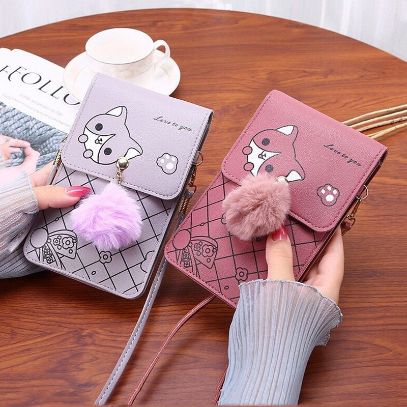 Cute Cartoon Pattern Touch-Scr - Art Craft Bag avaliação e preço