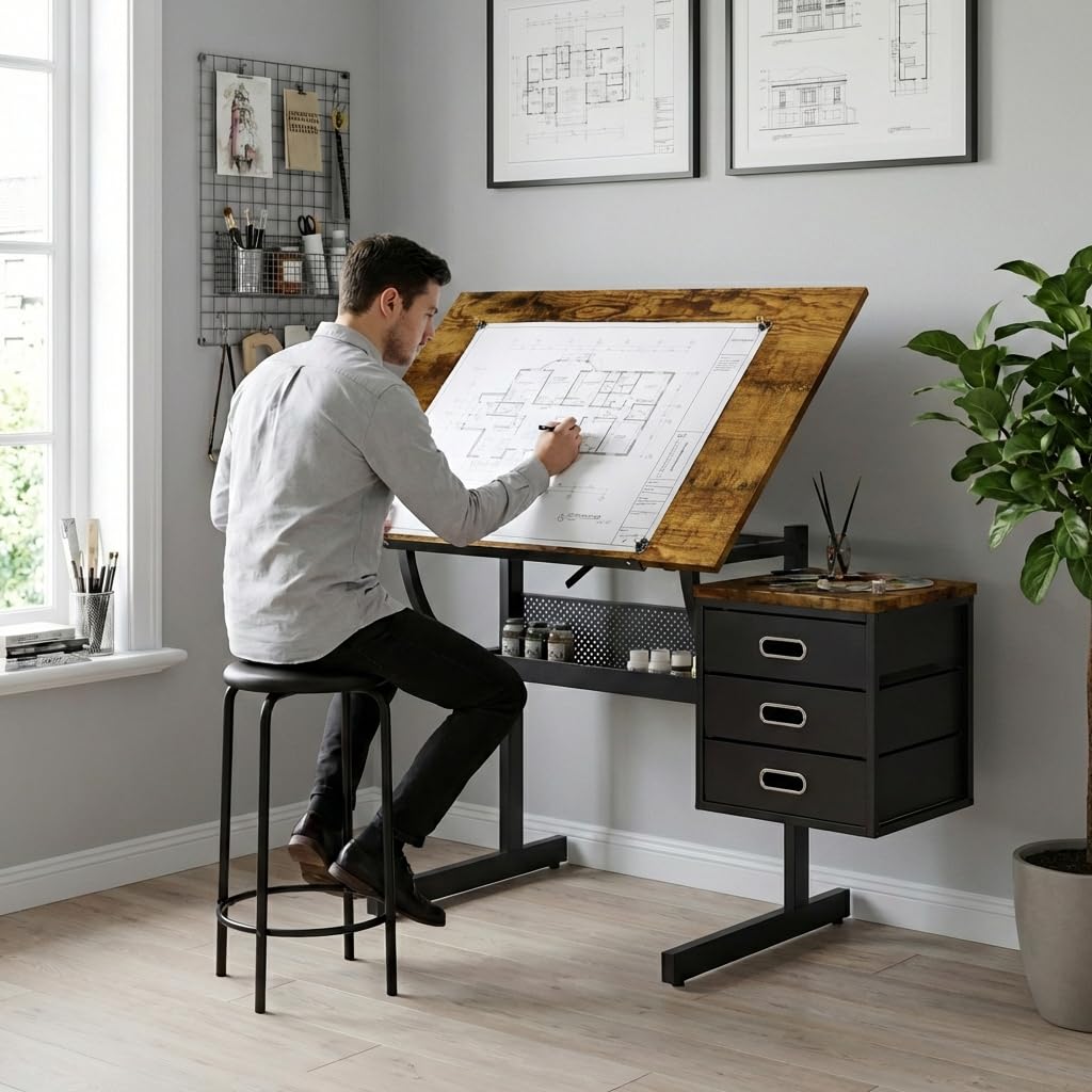 Adjustable Art Desk with Stora - Art & Craft Jojo avaliação e preço