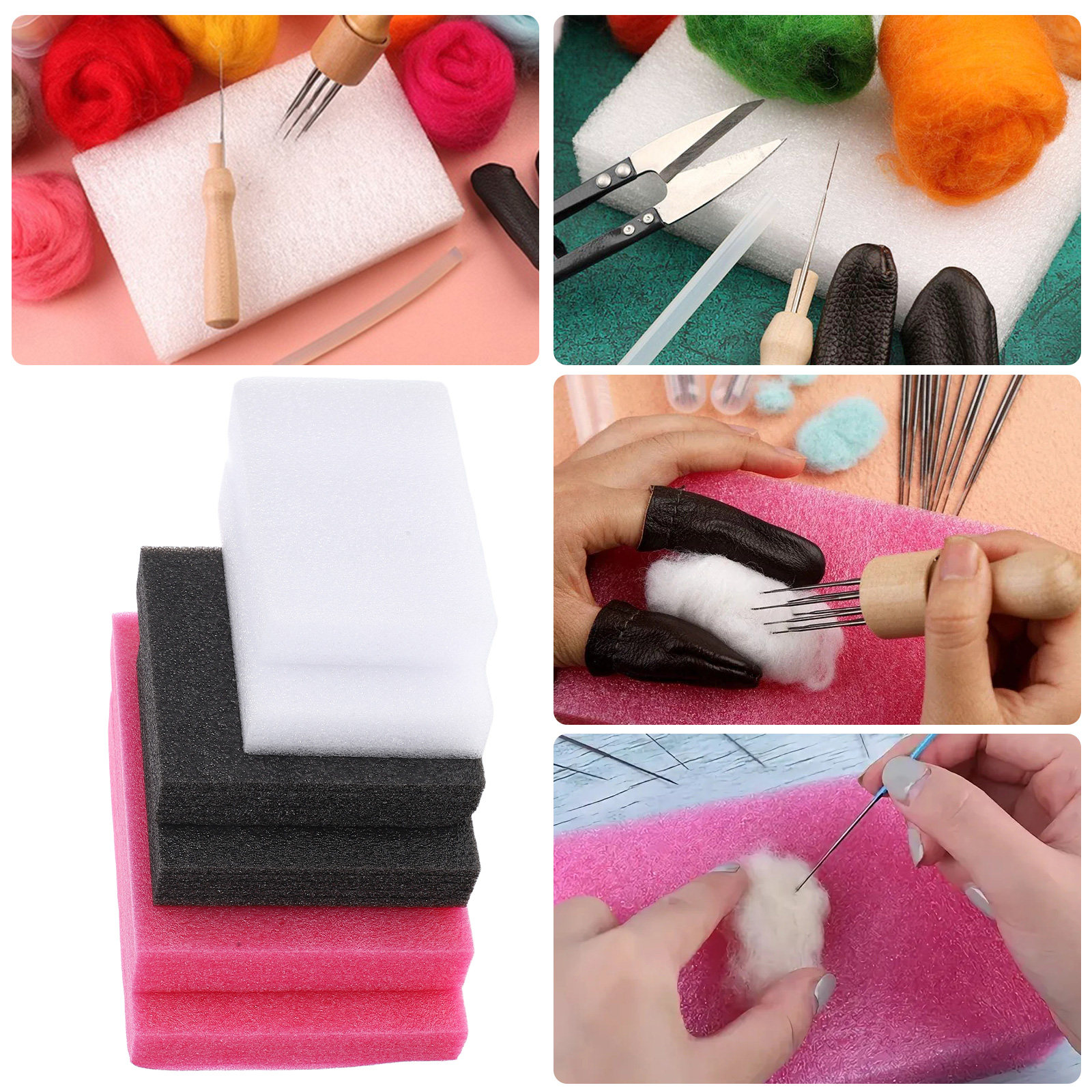 6Pcs Wool Felt Needle Felting  - Art Craft School avaliação e preço