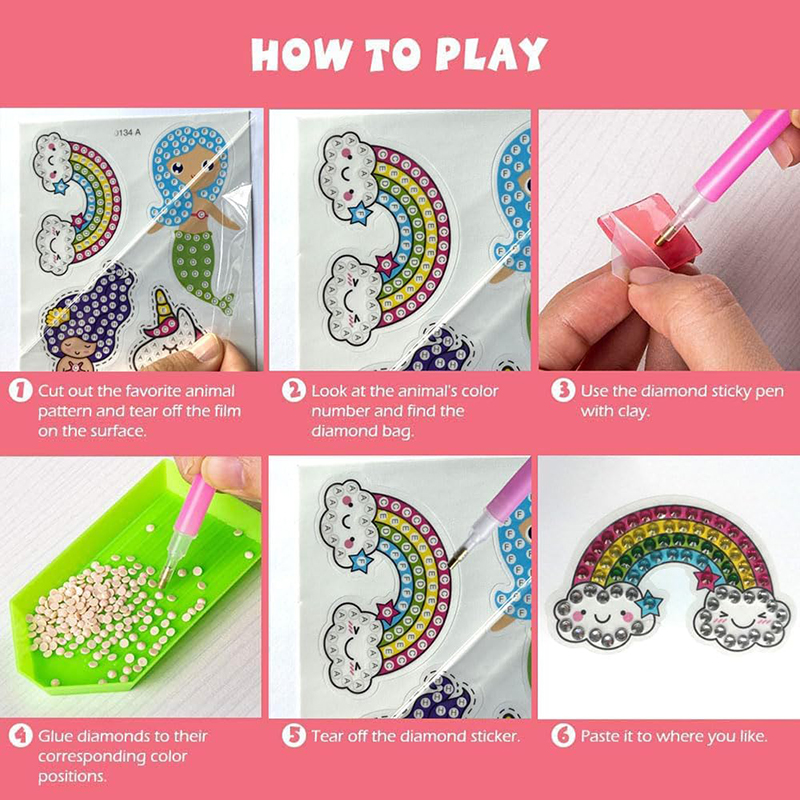 Make Diamond Stickers Kids 5D  - Art Craft Ideas For Kids avaliação e preço