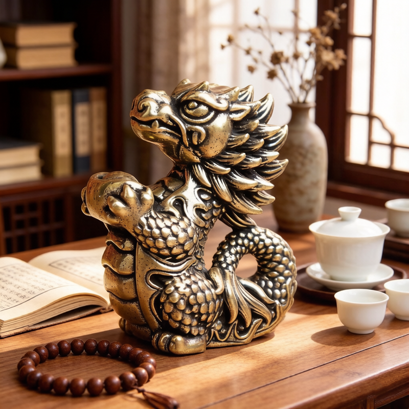 Antique Brass Zodiac Dragon Fi - Exhibition Of Art And Craft avaliação e preço