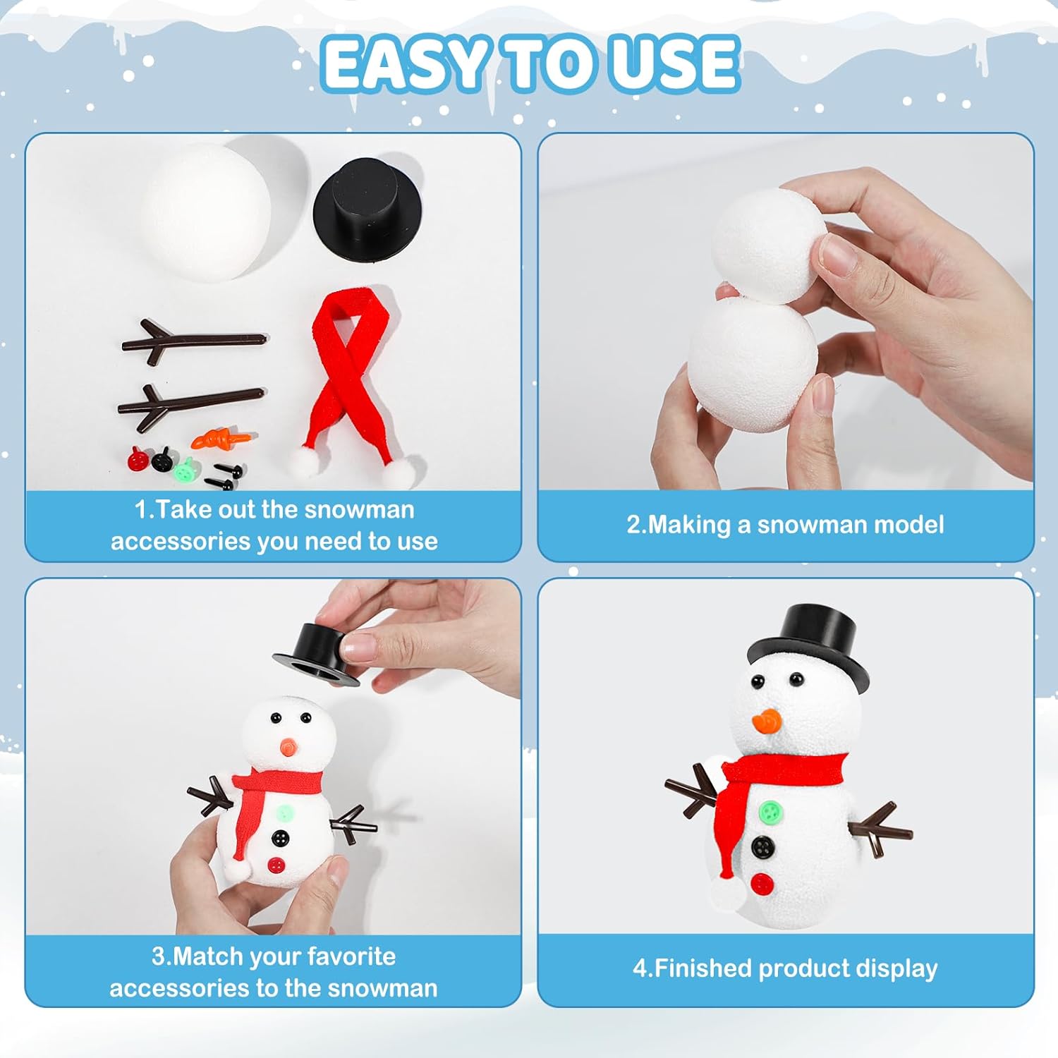 12 DIY Snowman set toys, Chris - Art Craft Upholstery avaliação e preço